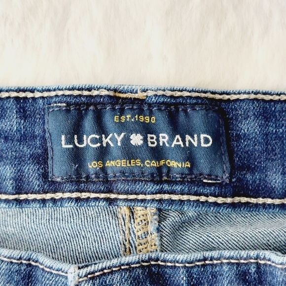 Lucky Brand Blue Denim Cotton Fried Hem Slim Light Wash Jeans P685 - Picture 7 of 11